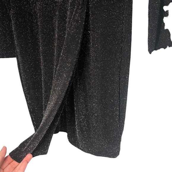 Michael Kors Womens Black and Silver Metallic Sparkle Shimmery Dress Size Medium - Picture 4 of 15